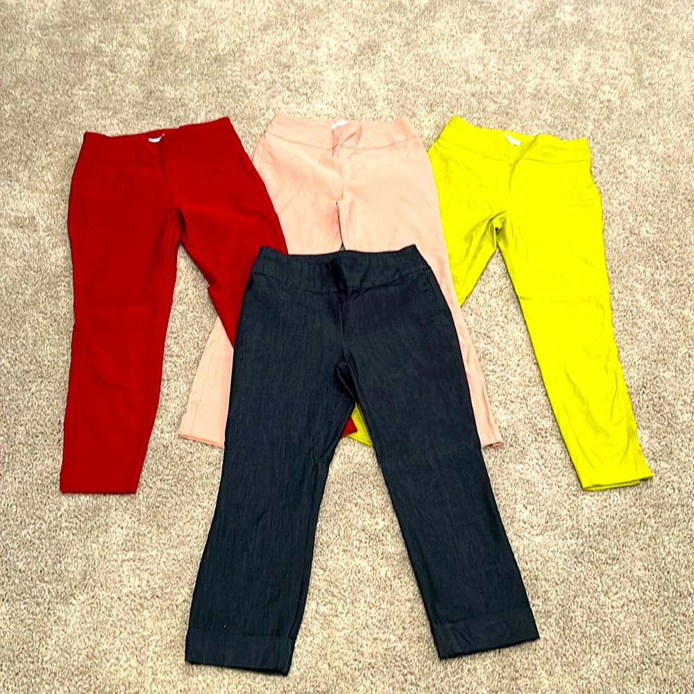 NEW YORK AND COMPANY-size medium pull-up ankle/crop pants set of 4